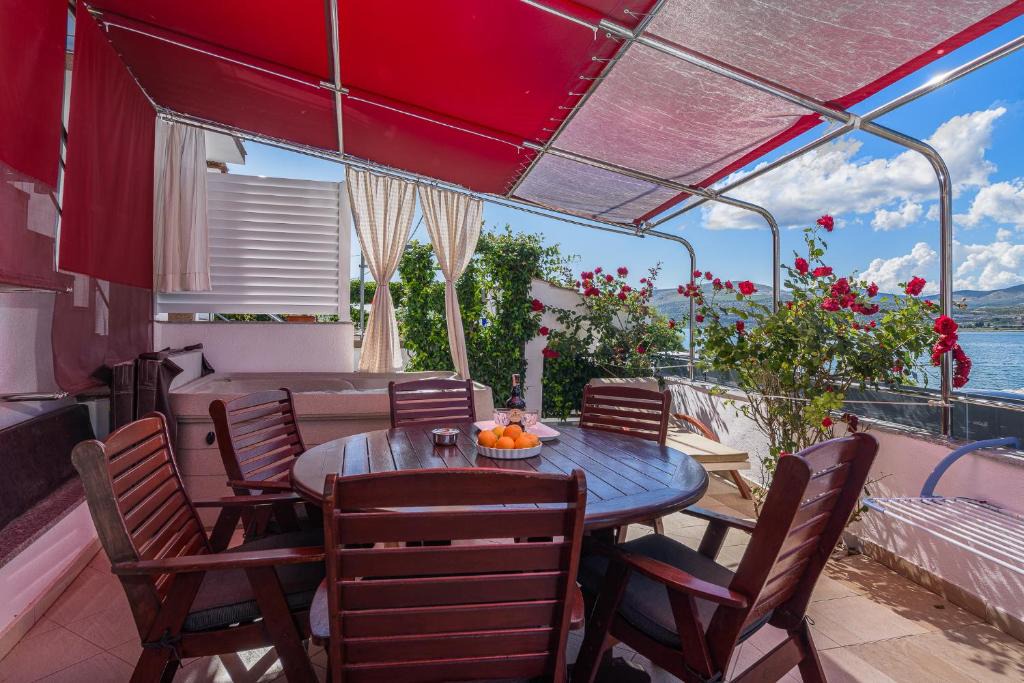 Arbanija Apartment | Apartment Marin,seaview,terrace massage hot tube,grill place,parking
