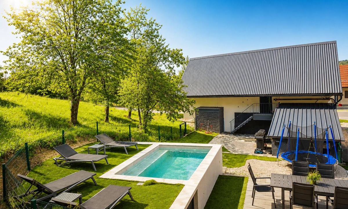 Vrbovsko House | Luxury forest home with private pool, jacuzzi, sauna and playground