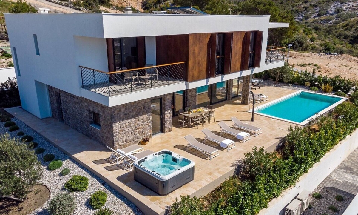 Primosten Burnji Villa | Seaview Villa Dolac with heated pool, a Hot tub, Finnish sauna