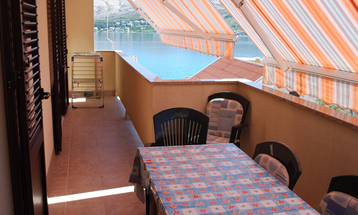 Pag Apartment | Two bedroom apartment with terrace and sea view Pag (A-11487-b)