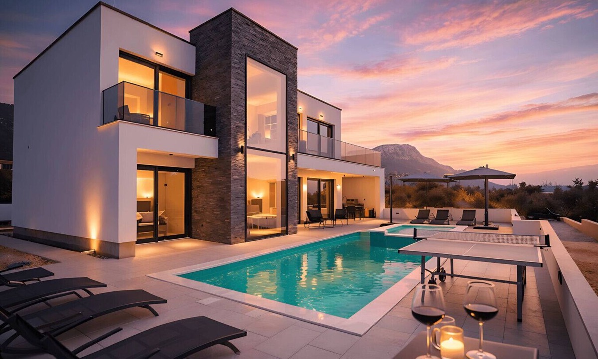Kastel Stari Villa | Villa `Just be Happy` by Trawelltopia | Heated Whirl/-Pool · View · AC · WIFI · Parking