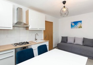 Popular fully equipped modern one bedroom apartment in a top location in Porec near the beach and with sea view in Porec