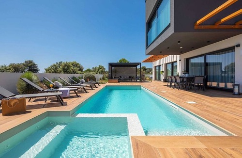 Dvornica Villa | Contemporary Style Villa, Private Pool, Roof Terrace, Jacuzzi, Sauna, Panoramic Sea Views in Kanica!