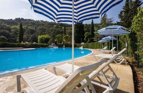 Strunjan Apartment | Lovely apartment with pool, A/C, WIFI, TV, terrace, pets allowed, panoramic view and parking
