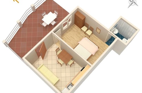 Zrnovo Apartment | One bedroom apartment with terrace and sea view Tri Žala, Korčula (A-558-b)