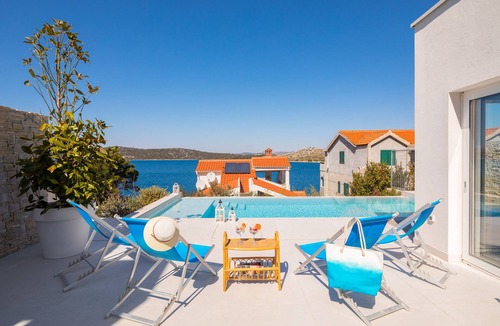 Grebastica Villa | Seafront 6-bedroom Villa w/heated Infinity Pool