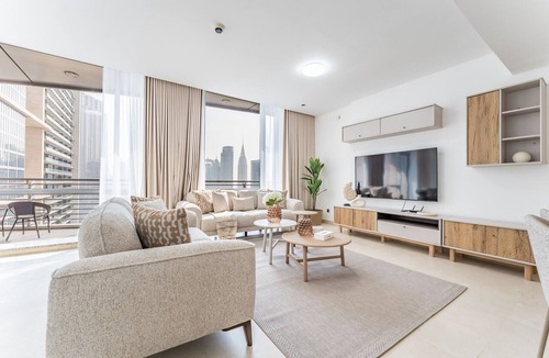 Bur Dubai Apartment | Skyline-Level 2BR with City View, Near to Metro and Museum of the Future