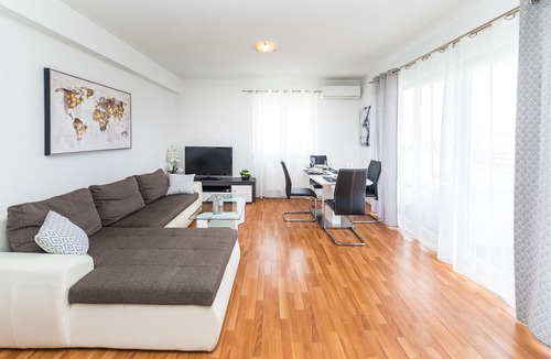 Kastel Novi House | This vacation home is spread over three floors, connected by a covered outdoor staircase.