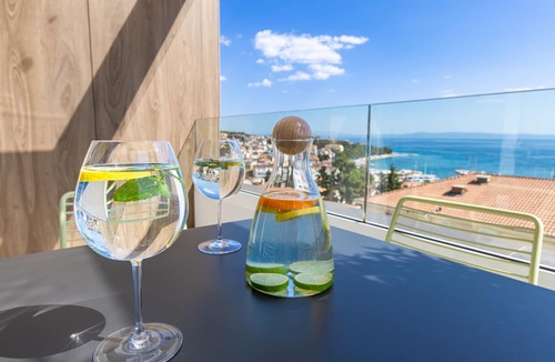 Baska Voda Apartment | Two bedroom apartment with balcony and sea view Baška Voda, Makarska (A-23601-d)