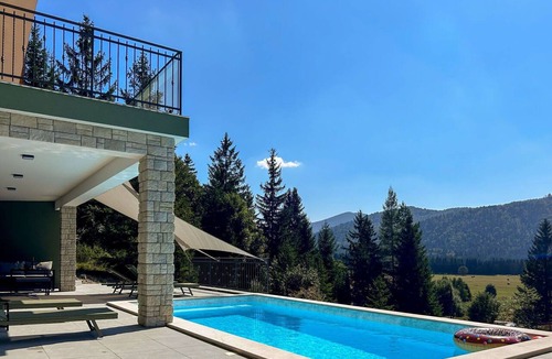 Ravna Gora Villa | Wonderful private villa for 8 people with WIFI, A/C, hot tub, private pool, TV and terrace