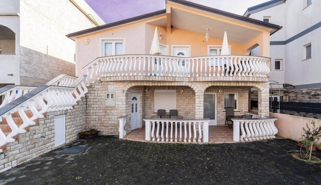 Beach front apartment in Vir with WiFi