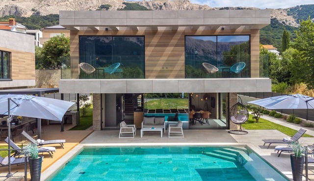 Beach front home in Baska with sauna in Baska