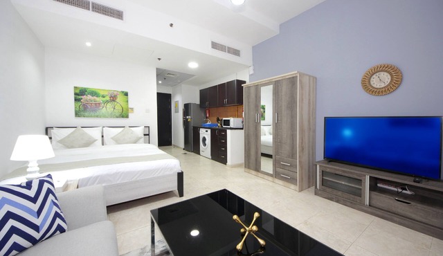BRIGHT AND LOVELY FULLY FURNISHED STUDIO IN JVC in Dubai