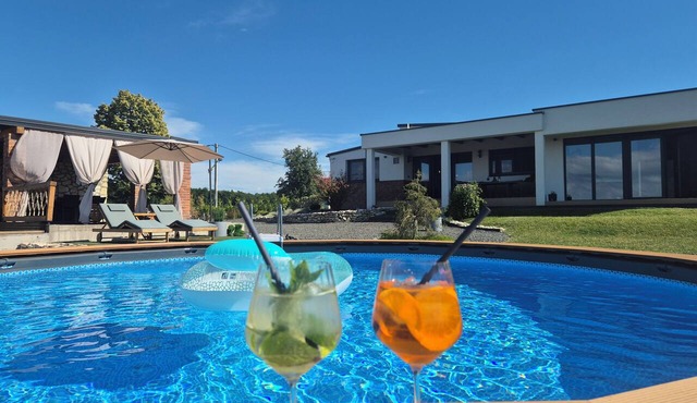 Elegant home with pool and terrace in peaceful Varaždin countryside.