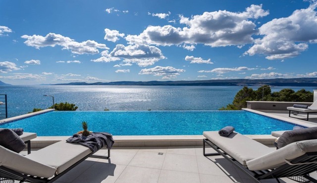 Luxury Beachfront Villa Euphorica Omis with Pool