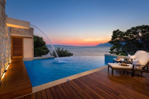 Luxury seafront villa Brela Pride with heated pool