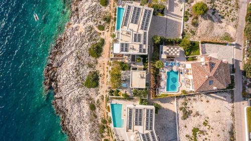 Luxury seafront Villa Castello Rogoznica with heated pool & spa in Rogoznica