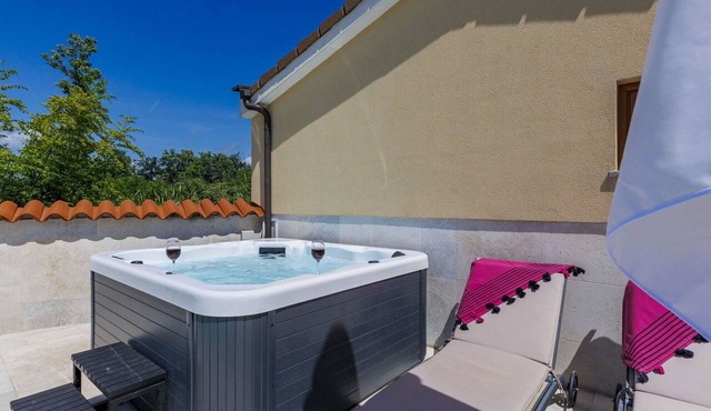 Private Villa with hot tub, A/C, private pool, WIFI, TV, terrace, pets allowed, panoramic view in Pazin