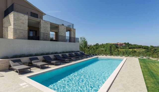 Private Villa with hot tub, WIFI, A/C, private pool, TV, terrace, pets allowed, panoramic view in Umag