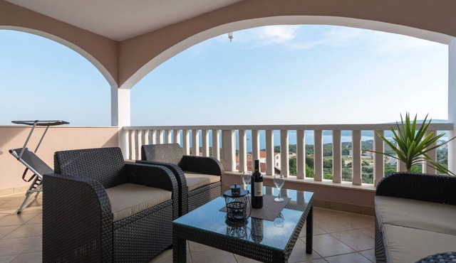 Studio flat with terrace and sea view Seget Vranjica, Trogir (AS-12499-a)