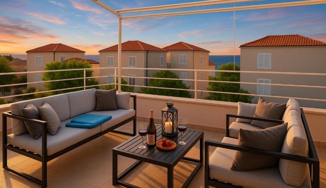 Sunny Resort Apartment with Seaview 1163 in Petrcane