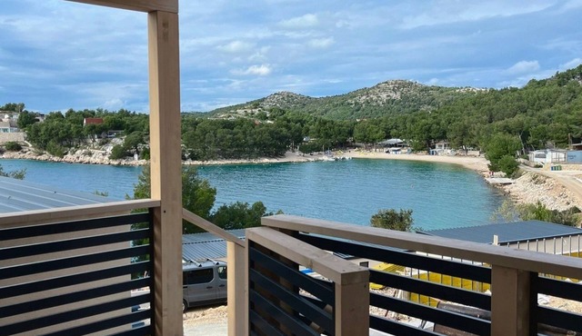 Tranquil Tides Drage Mobile Home With Terrace and Sea View