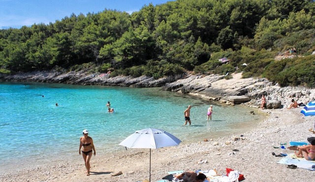 Two bedroom apartment with terrace and sea view Zavalatica, Korčula (A-4420-b) in Cara