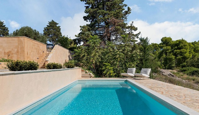 Villa Kamilah | Chic Design Renovated Stone House with Pool & Stunning Views in Svirce