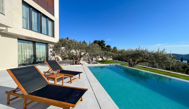 Villa Orašac in a peaceful setting with a sea view, great for friends and family