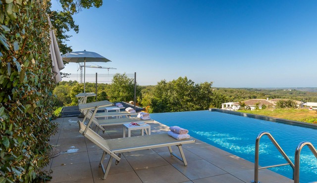 Villa with an infinity pool and beautiful panoramic sea in Vižinada