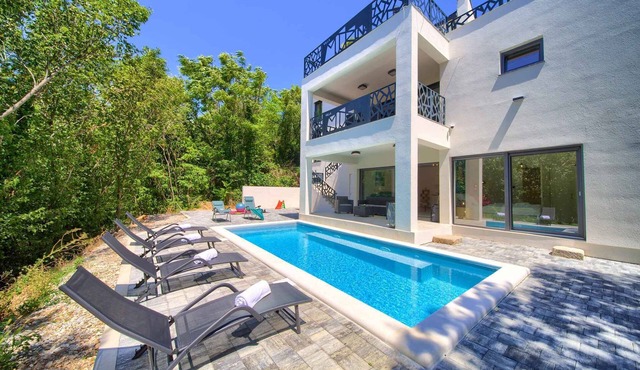 Villa with private pool and fantastic panoramic views in Grižane