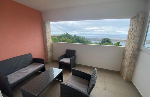 Omisalj House | Room-studio Melissa With Terrace and sea