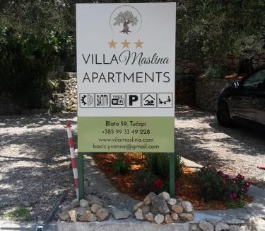 Tucepi Apartment | Vila Maslina Apartments mit Pool und Garten nahe am Strand